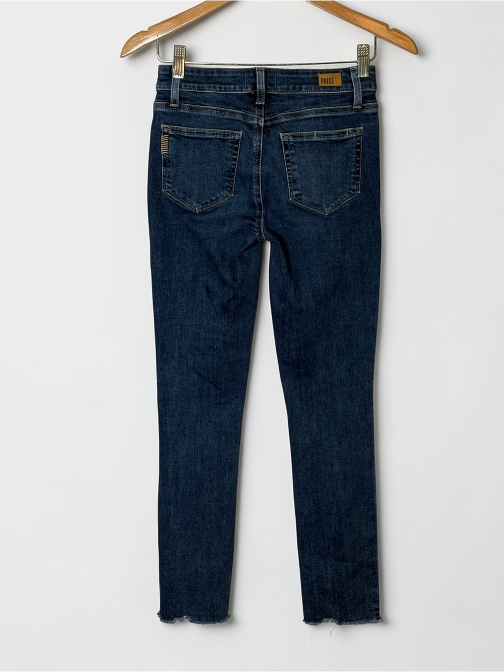 PAIGE Skyline Ankle Peg Ackley Distressed Raw Hem Jeans Size 26 - Picture 3 of 11